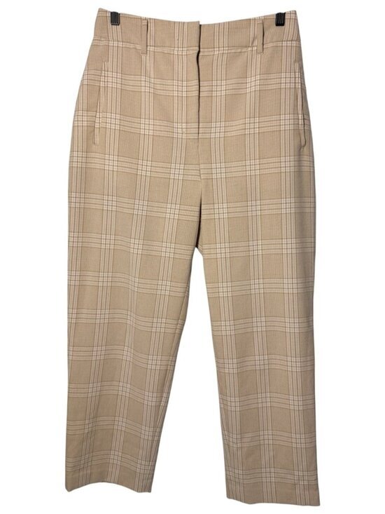 Aritzia Pants - Aritzia Straight Leg Plaid Pants in Beige and Cream size 10